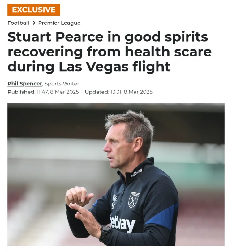  talkSPORT：因健康問題入院的英格蘭名宿皮爾斯正在康復(fù) 狀態(tài)良好