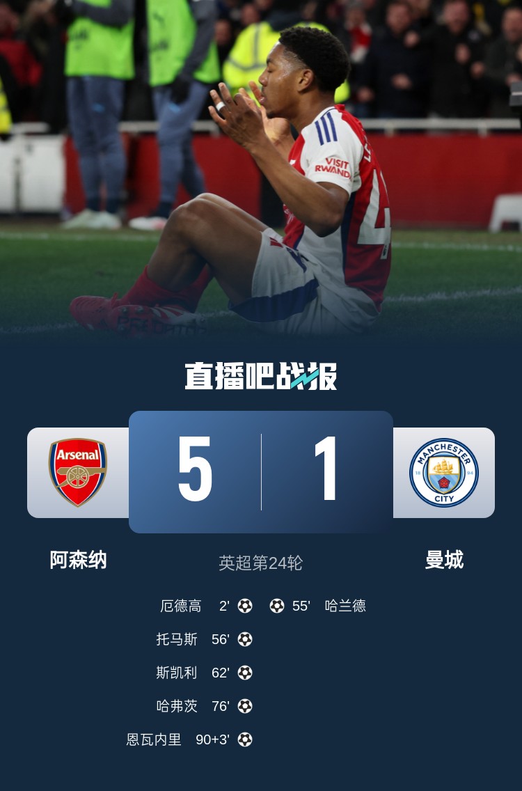  硬氣槍手無畏強(qiáng)敵！阿森納本賽季5-1碾壓曼城，3-0完勝皇馬